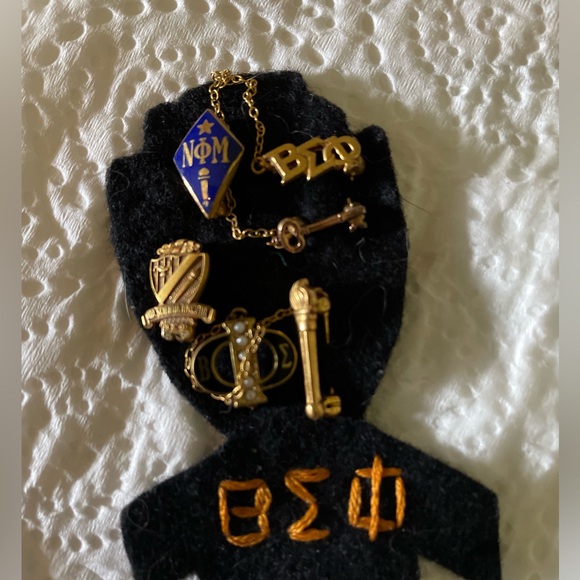 Gold and Blue Fraternity Lapel Pins - Picture 1 of 1